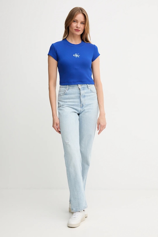 Calvin Klein Jeans t-shirt LV047AB802 niebieski AW25