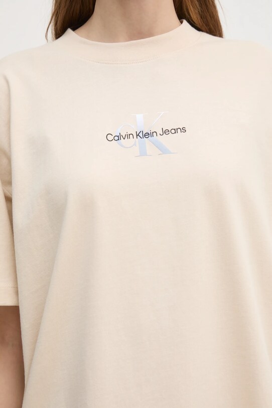 Calvin Klein Jeans tricou din bumbac J20J225521 bej