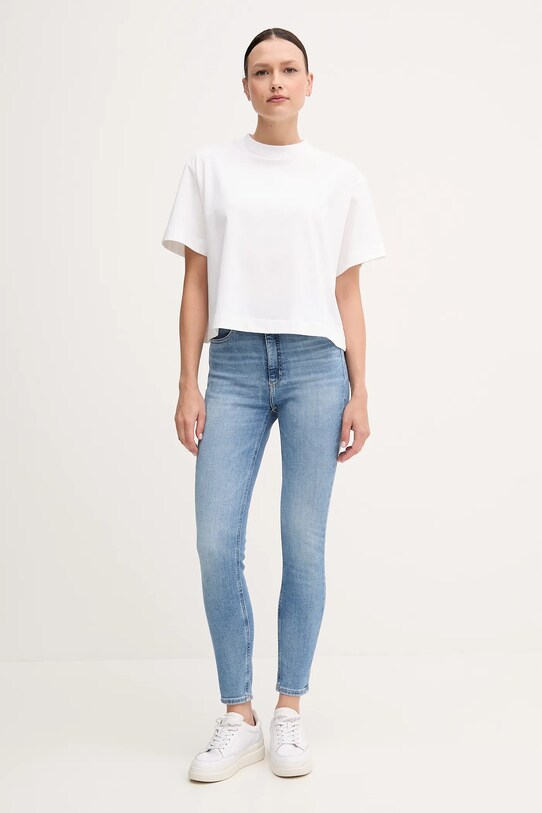 Памучна тениска Calvin Klein Jeans LV047AB811 бял SS25