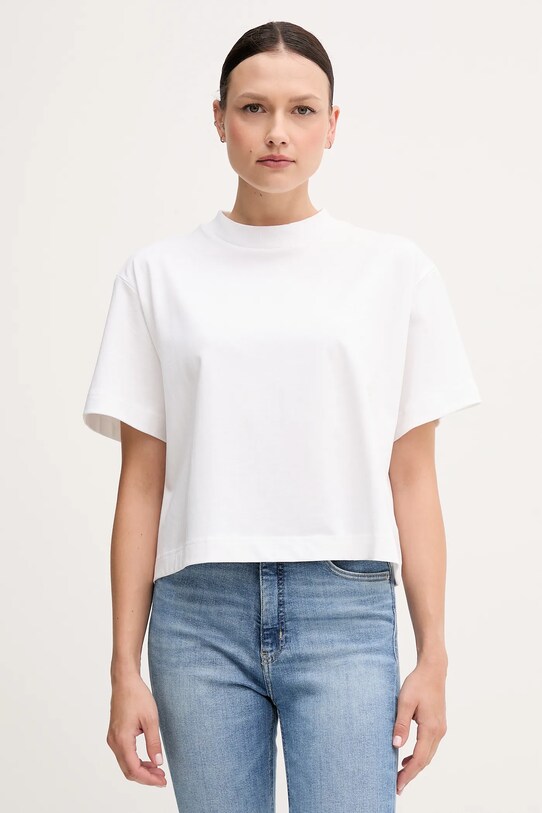 Дрехи Памучна тениска Calvin Klein Jeans LV047AB811 бял