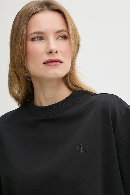 Дрехи Памучна тениска Calvin Klein Jeans LV047AB811 черен