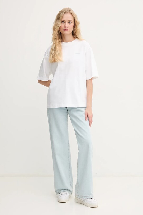 Calvin Klein Jeans t-shirt bawełniany LV047AB813 biały SS25