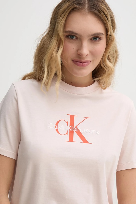 Calvin Klein Jeans tricou din bumbac roz LV047B863G