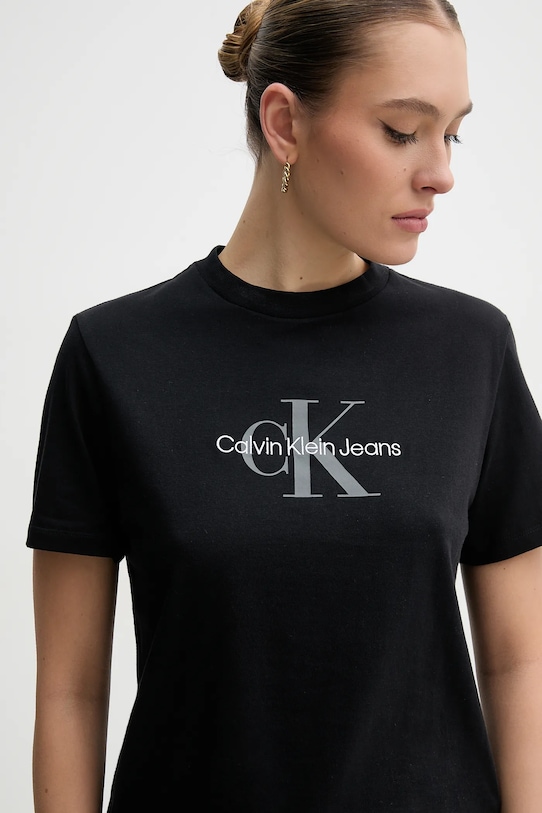 Bavlnené tričko Calvin Klein Jeans čierna LV047B863G