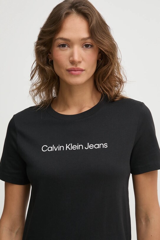 Хлопковая футболка Calvin Klein Jeans чёрный LV047AB805