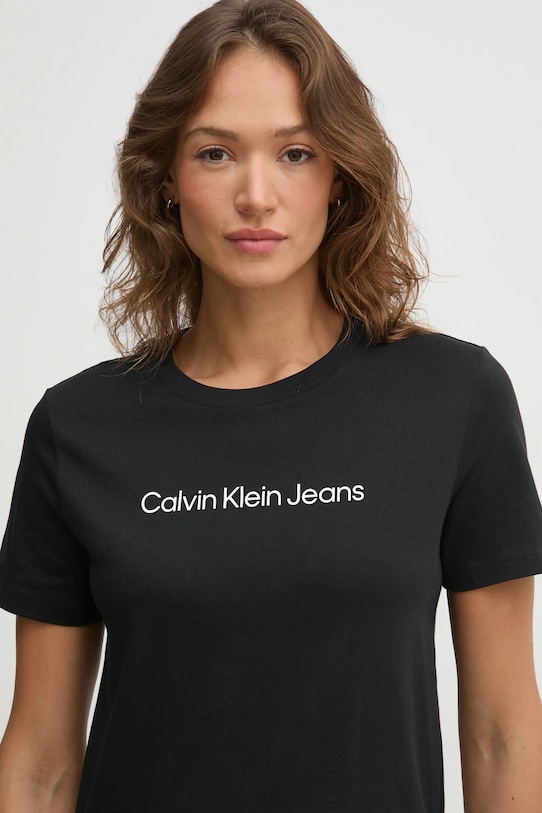 Bavlnené tričko Calvin Klein Jeans čierna LV047AB805