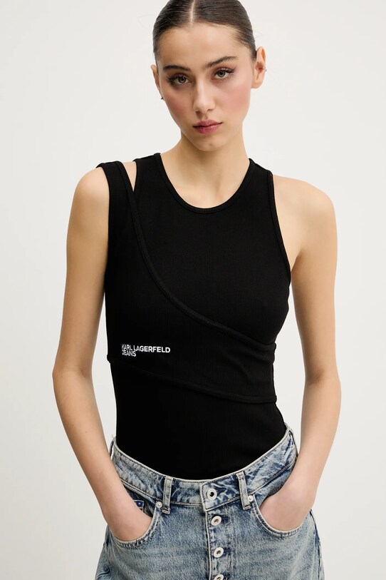Karl Lagerfeld Jeans top negru A2W17022