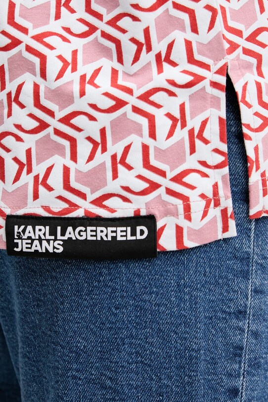 Бавовняна футболка Karl Lagerfeld Jeans A2W17029 рожевий