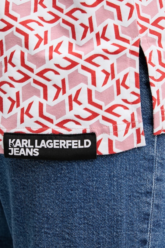 Хлопковая футболка Karl Lagerfeld Jeans A2W17029 розовый