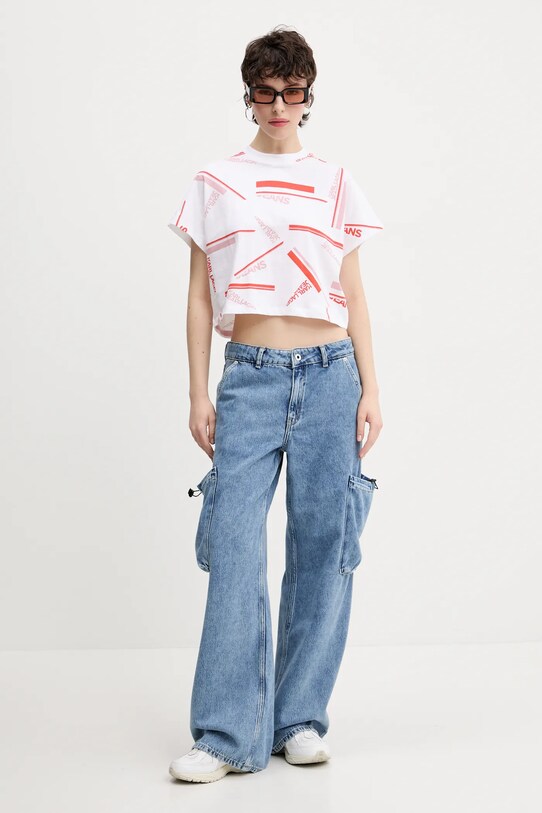 Karl Lagerfeld Jeans t-shirt bawełniany A2W17034 biały SS25