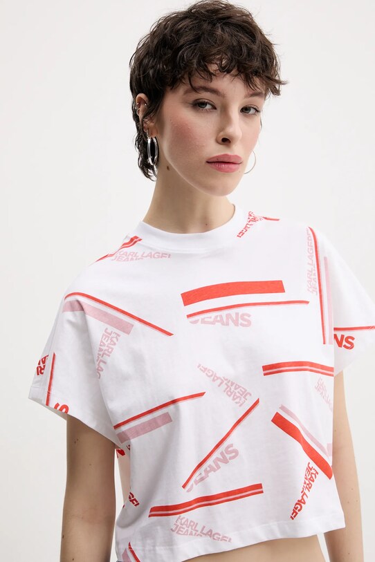 Karl Lagerfeld Jeans t-shirt bawełniany biały A2W17034