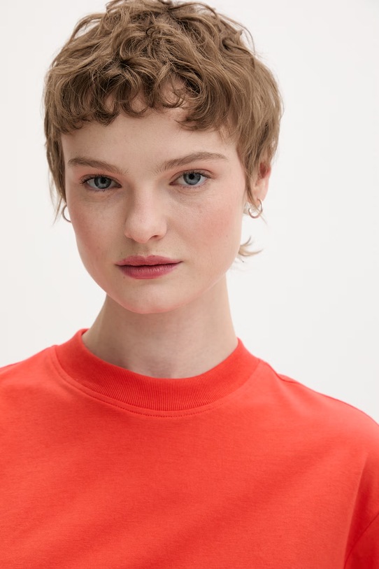 Karl Lagerfeld Jeans t-shirt z bawełną pomarańczowy A2W17076