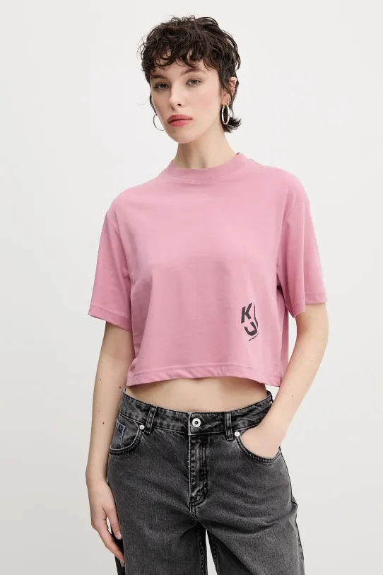 Karl Lagerfeld Jeans t-shirt nadruk różowy A2W17076