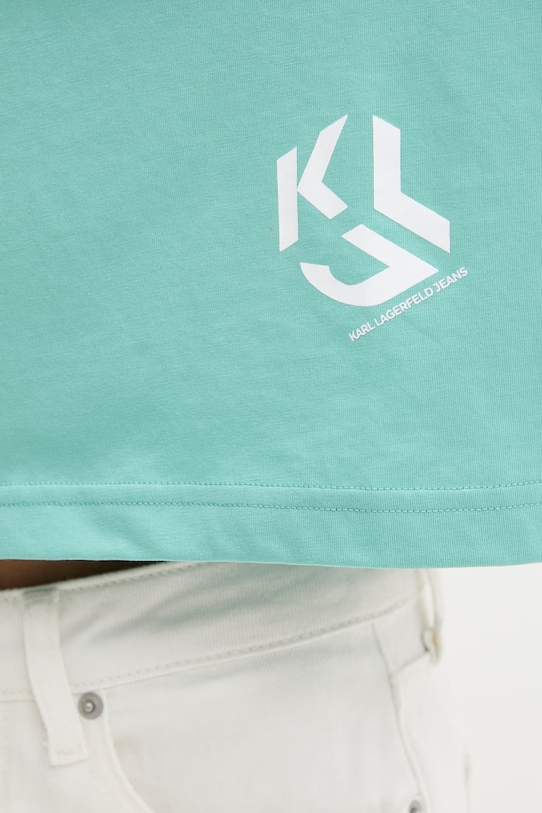 Μπλουζάκι Karl Lagerfeld Jeans A2W17076 τιρκουάζ