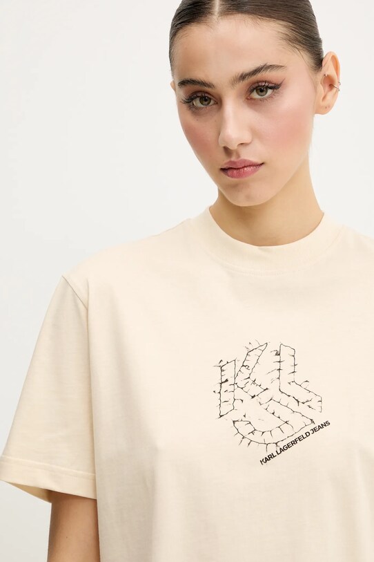 Karl Lagerfeld Jeans tricou din bumbac bej A2W17077