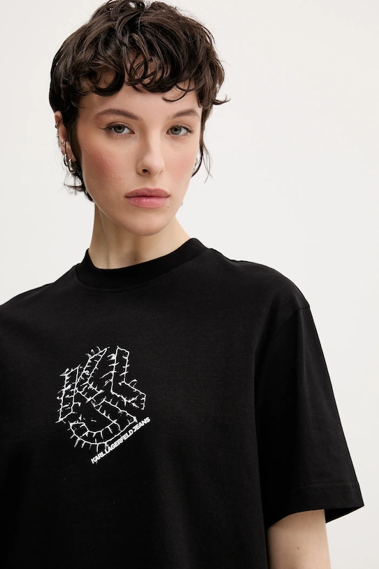 Karl Lagerfeld Jeans tricou din bumbac negru A2W17077