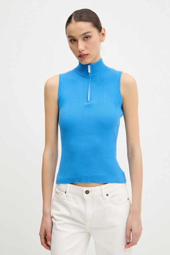 Top Karl Lagerfeld Jeans slim modrá A2W18001