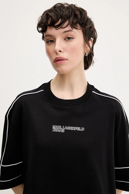 Karl Lagerfeld Jeans tricou din bumbac negru A2W17028