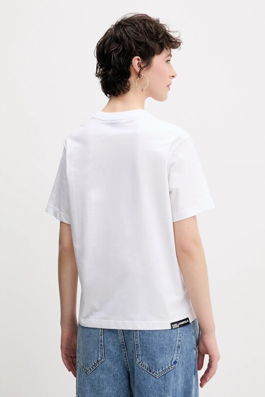 Oblečenie Bavlnené tričko Karl Lagerfeld Jeans A2W17032 biela