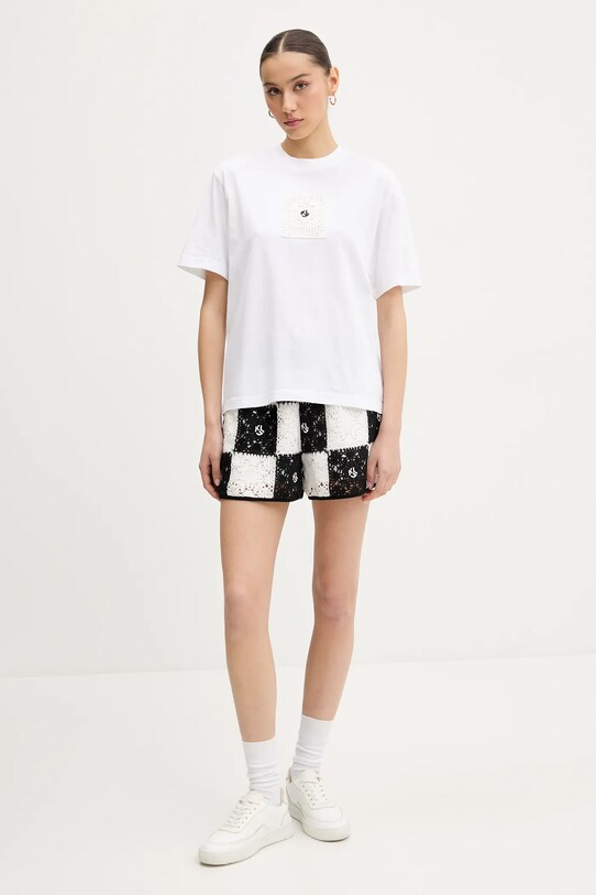 Bavlněné tričko Karl Lagerfeld Jeans A2W17096 bílá SS25