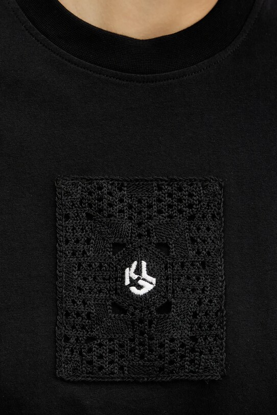Памучна тениска Karl Lagerfeld Jeans A2W17096 черен
