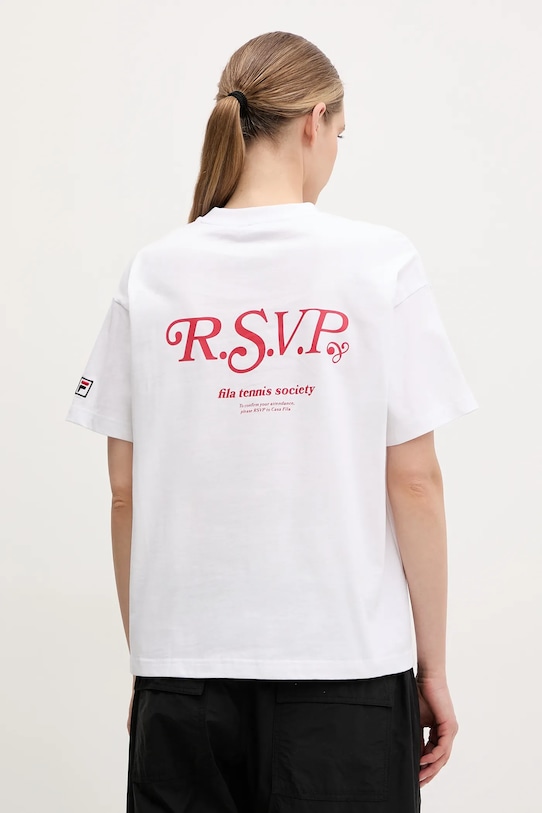 Odzież Fila t-shirt bawełniany Leffinge FAW1029 biały