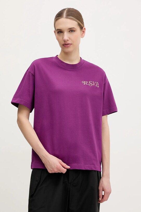 Fila t-shirt bawełniany Leffinge nadruk różowy FAW1029