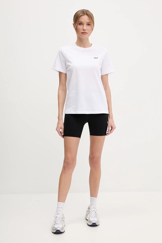 Fila t-shirt bawełniany Lignano FAW1053 biały SS25