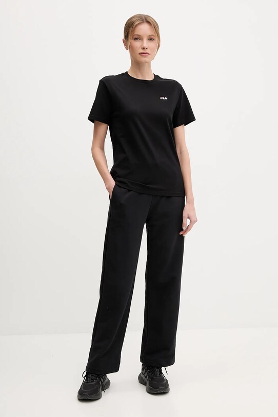 Fila t-shirt bawełniany Lignano FAW1053 czarny SS25