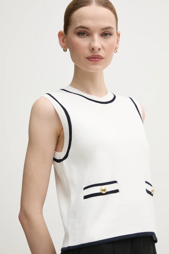 Pamučni prsluk Barbour Amy bijela LKN1619WH71