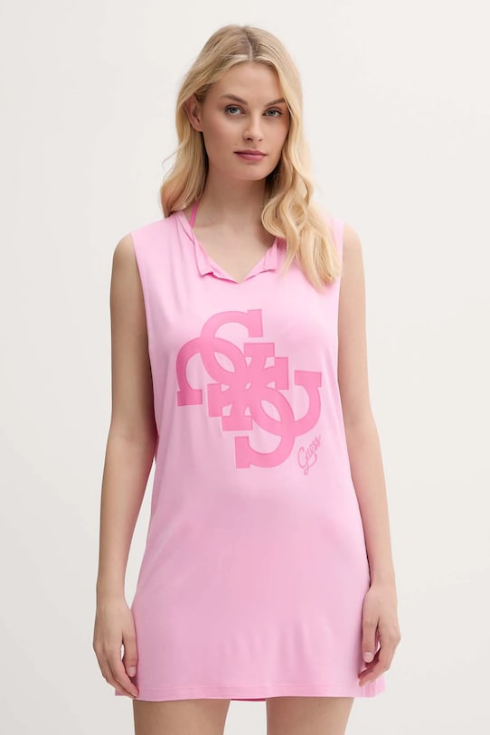 Guess top de plajă print roz E5GI04.K68D2