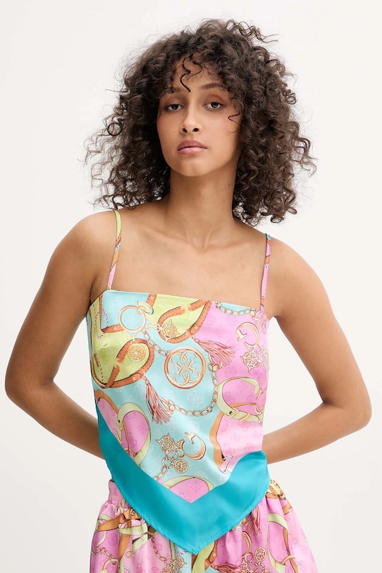 Guess top plażowy turkusowy E5GH02.WH4V0