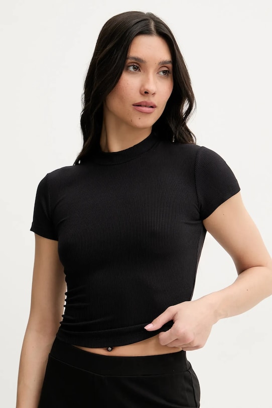 Guess t-shirt TESSA elasztánnal fekete O5GP04.KCDA2