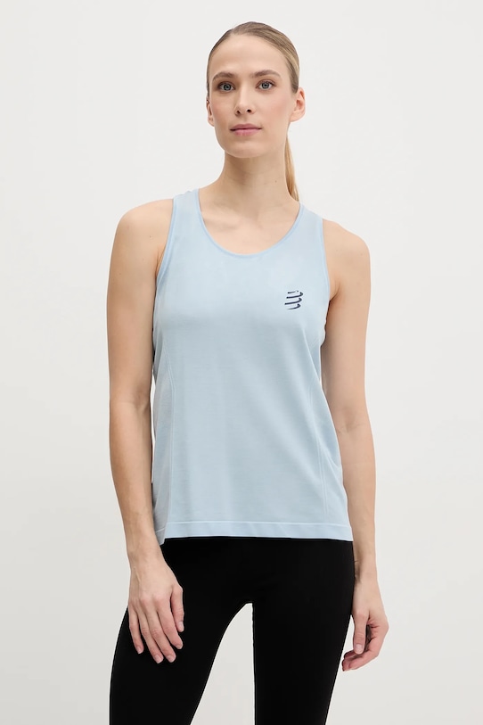 Топ для бігу Compressport Singlet regular блакитний ATSW744