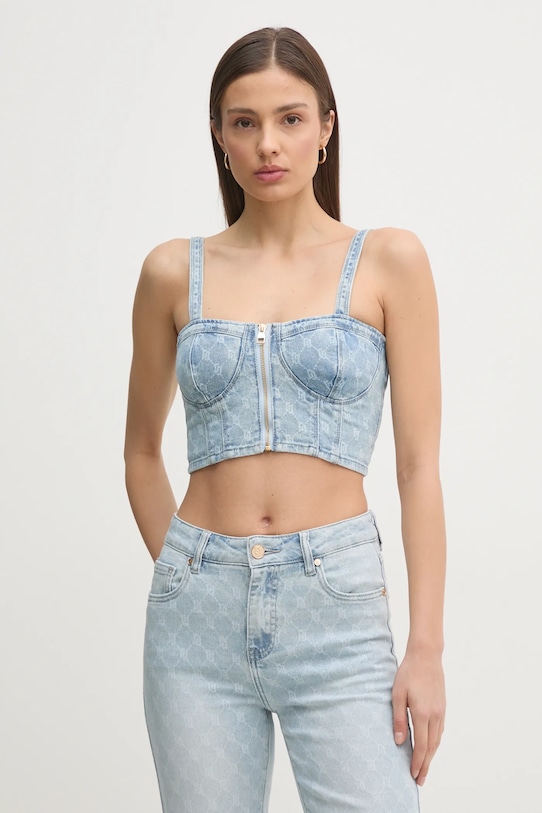 Gaudi top din denim albastru 511BD46001