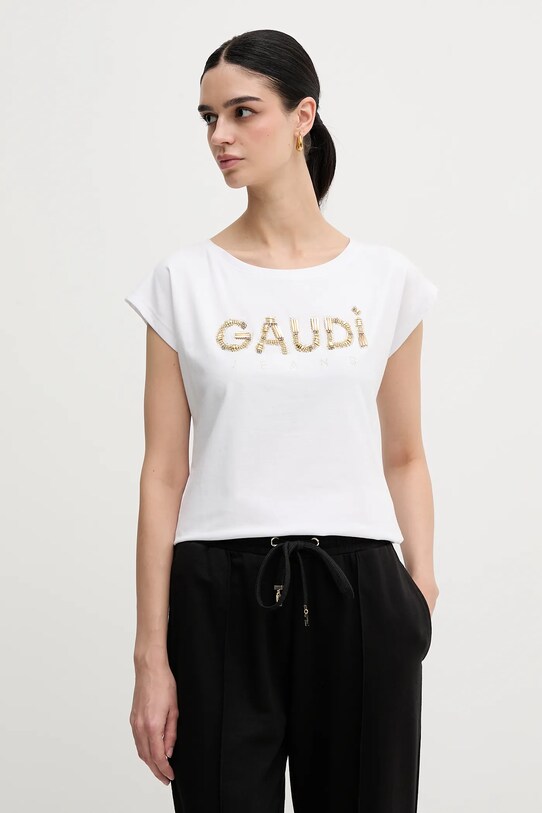 Gaudi t-shirt regular biały 511BD64025