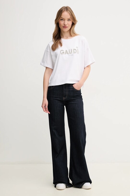 Gaudi tricou 511BD64030 alb SS25