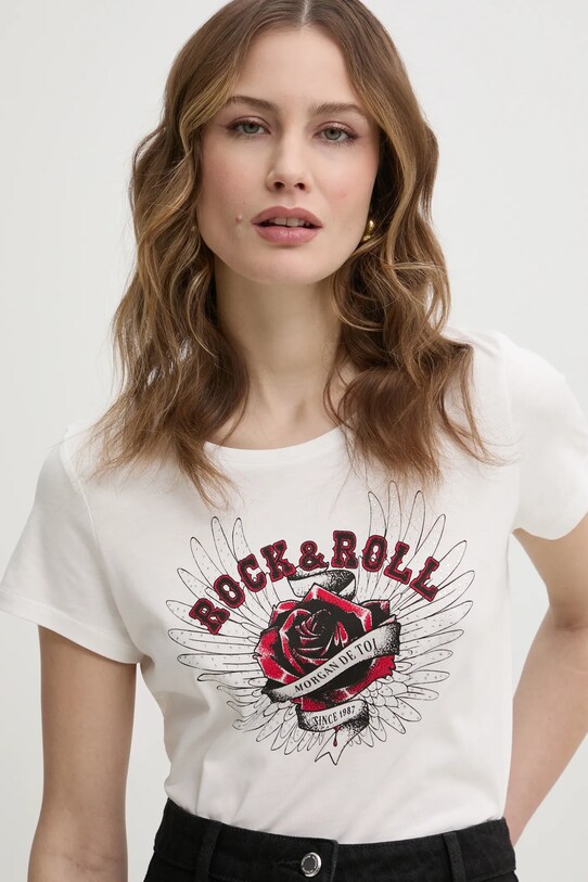 Morgan t-shirt DREBEL beżowy DREBEL