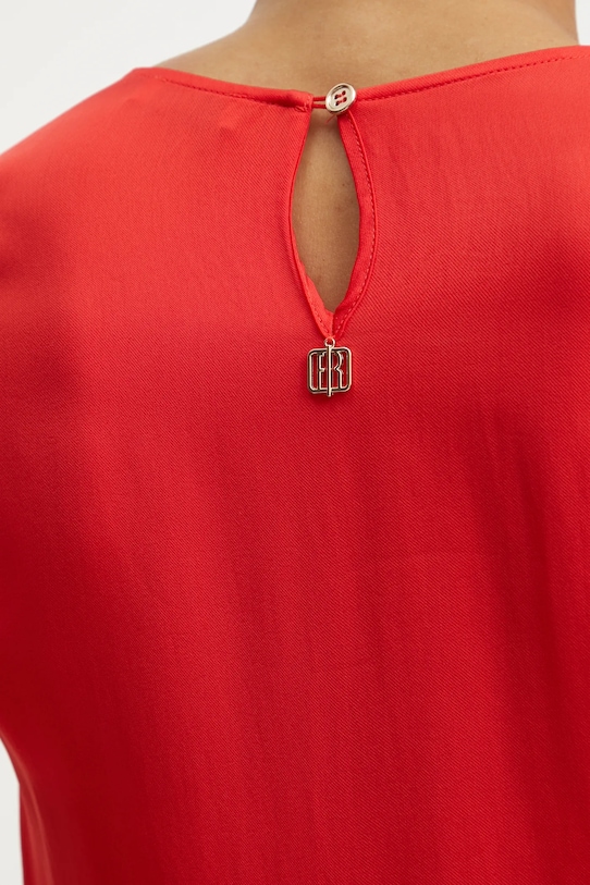 Μεταξωτή μπλούζα Fracomina FR25ST1032W77401 κόκκινο