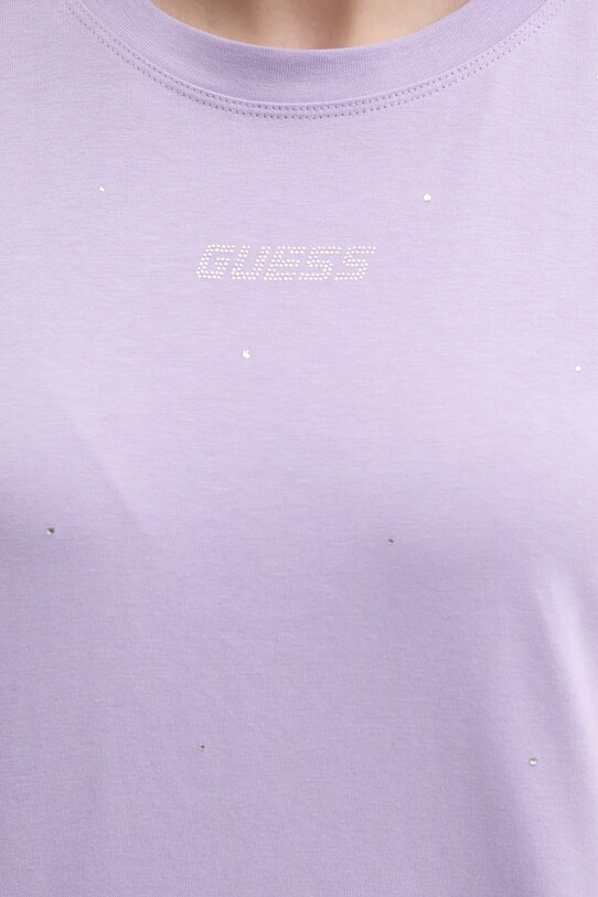 Guess t-shirt bawełniany PRIMULA V5GI00.I3Z14 fioletowy