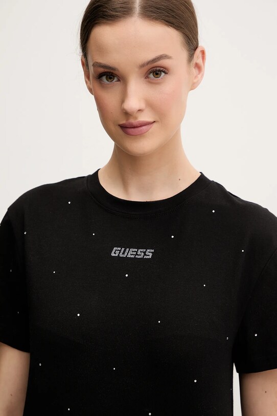 Bavlněné tričko Guess PRIMULA černá V5GI00.I3Z14