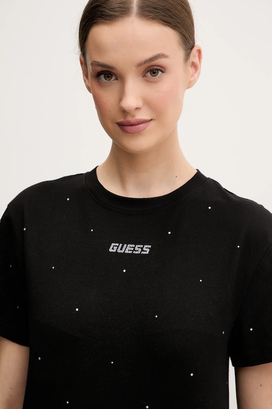 Bavlněné tričko Guess PRIMULA černá V5GI00.I3Z14