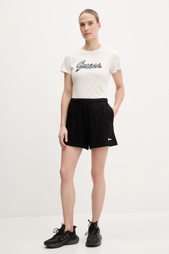 Guess t-shirt bawełniany V5GI02.K9RM1 beżowy SS25