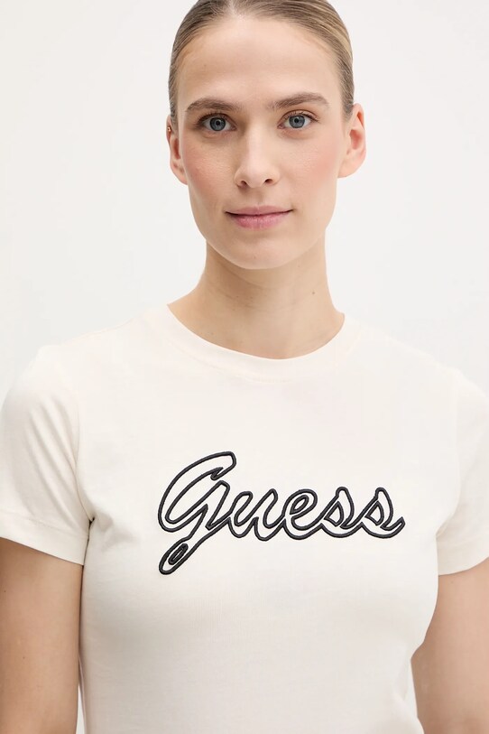 Guess t-shirt bawełniany beżowy V5GI02.K9RM1