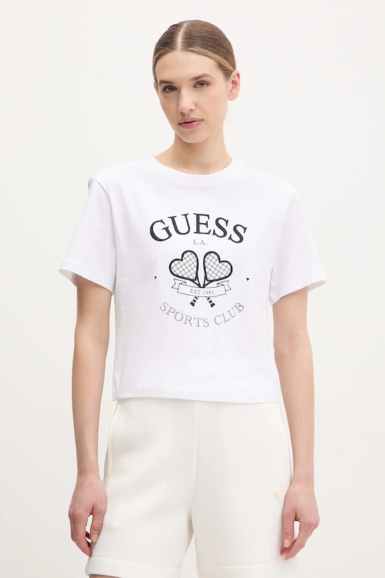 Bavlnené tričko Guess relaxed biela V5GI04.I3Z14