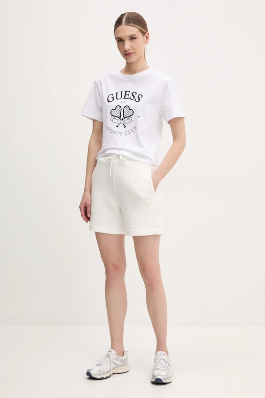 Guess tricou din bumbac V5GI04.I3Z14 alb SS25