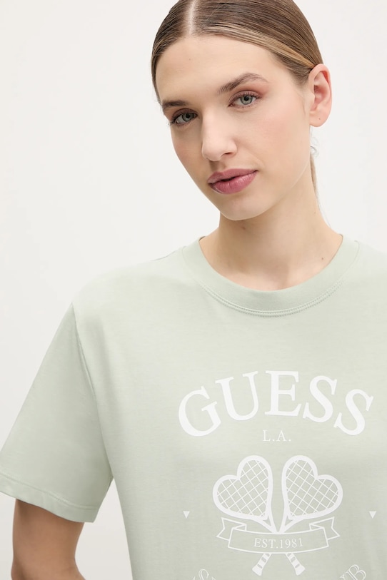 Guess t-shirt bawełniany zielony V5GI04.I3Z14