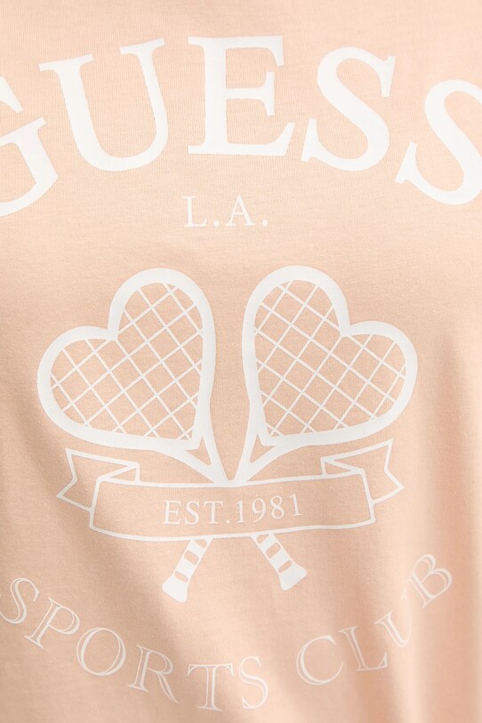 Guess t-shirt bawełniany pomarańczowy V5GI04.I3Z14
