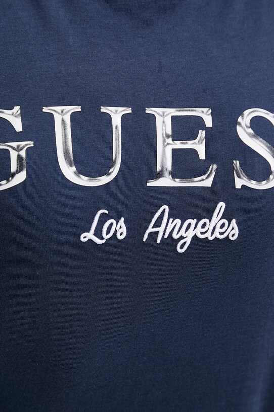 Guess t-shirt bawełniany CLEMATIS V5GI09.K9RM1 granatowy