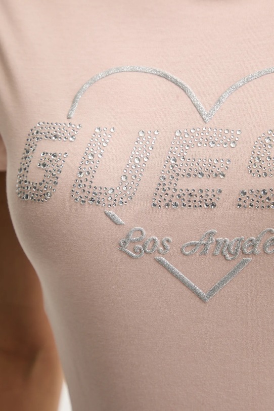 Guess t-shirt bawełniany NARCISO V5GI10.K9RM1 pomarańczowy